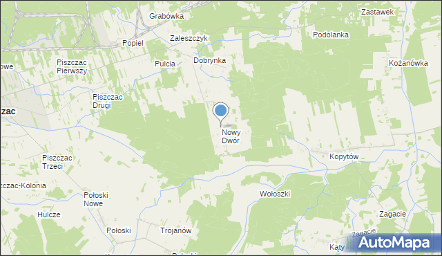 mapa Nowy Dwór, Nowy Dwór gmina Piszczac na mapie Targeo